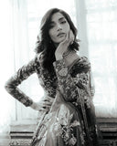 Mushq Sunehri Ramsha Edit Satin Zari Stitched 3Pc Suit - Meena