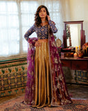 Mushq Sunehri Ramsha Edit Satin Zari Stitched 3Pc Suit - Meena