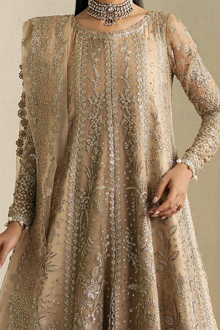 Ayzel Pehli Nazar Embroidered Organza Unstitched 3Pc Suit AZW-25-V1-06 МЕНЕКТІ