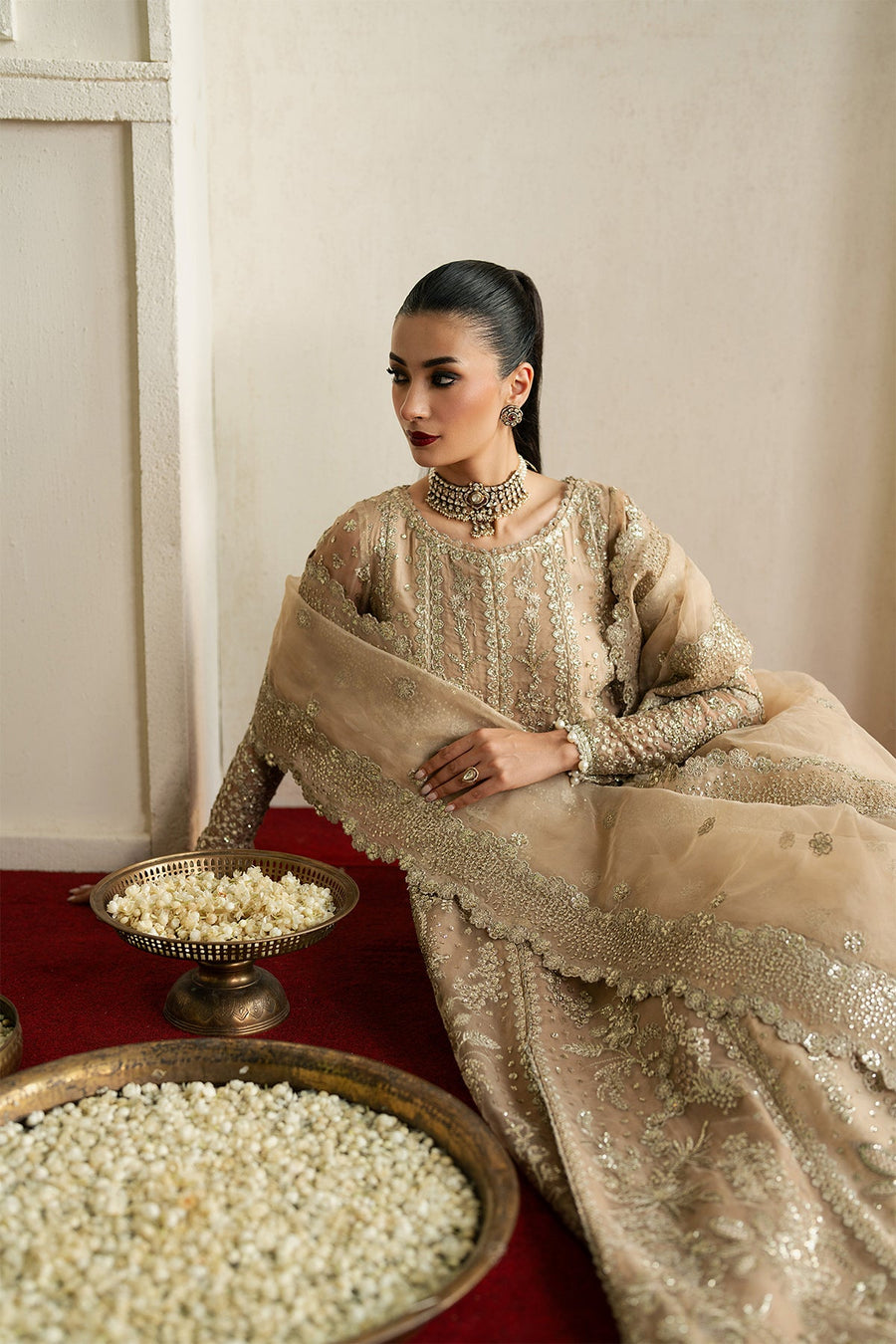 Ayzel Pehli Nazar Embroidered Organza Unstitched 3Pc Suit AZW-25-V1-06 МЕНЕКТІ