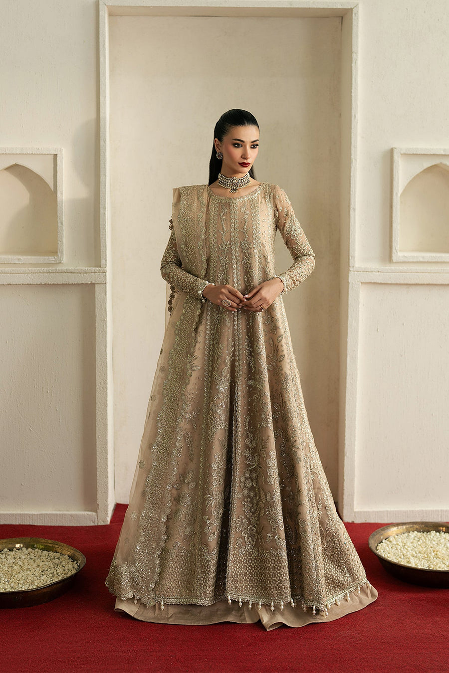 Ayzel Pehli Nazar Embroidered Organza Unstitched 3Pc Suit AZW-25-V1-06 МЕНЕКТІ
