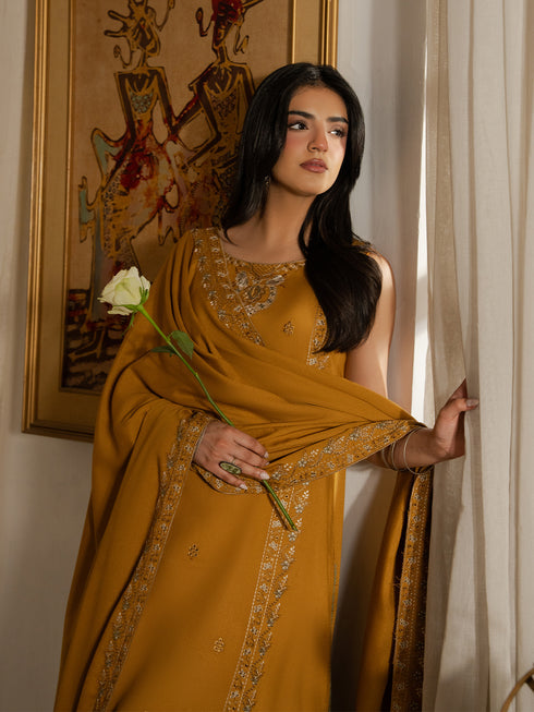Virsa by Cinq Embroidered Karandi Unstitched 3Pc Suit - MEHER