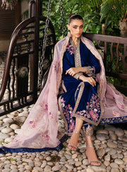 Zainab Chottani Embroidered Velvet Unstitched 3Pc Suit - Meher