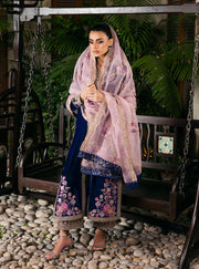 Zainab Chottani Embroidered Velvet Unstitched 3Pc Suit - Meher