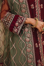 FARASHA Tabeer Embroidered Net Unstitched 3 Piece Suit - 05 Mehnaz