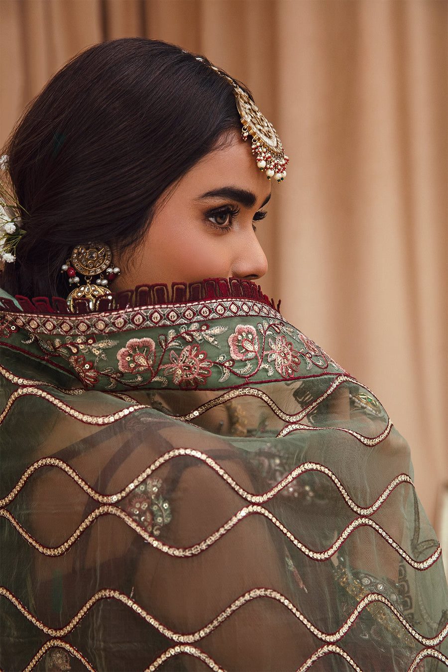 FARASHA Tabeer Embroidered Net Unstitched 3 Piece Suit - 05 Mehnaz