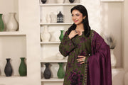Feathers The Frost Digital Printed Dhanak Unstitched 3Pc Suit Mehndi Mauve-FT794