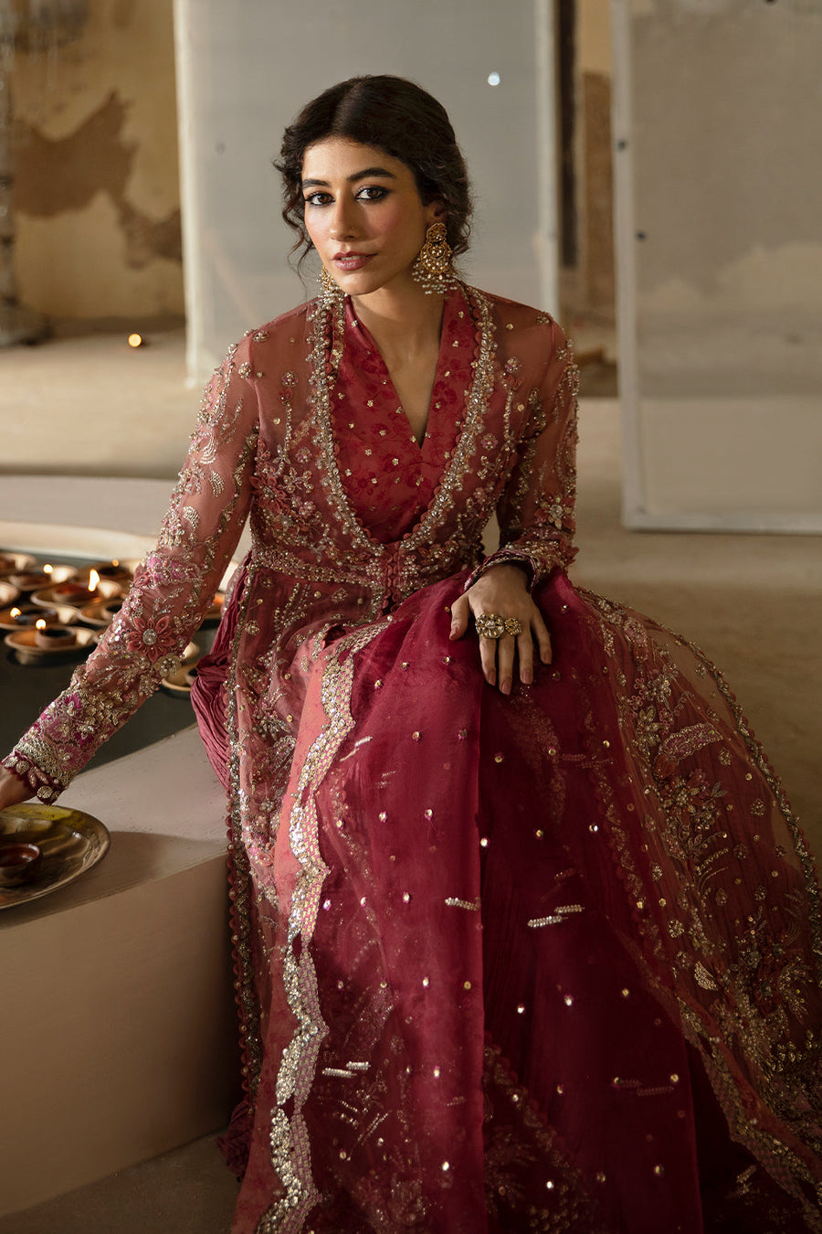 Hayat by Afrozeh Embroidered Organza Unstitched 3Pc Suit AFH-24-04 MEHREEN