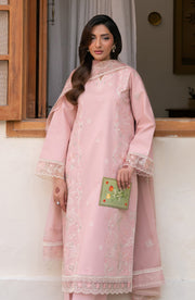 Seran Lamhay Embroidered Lawn Unstitched 3Pc Suit D-05 MEHRIN