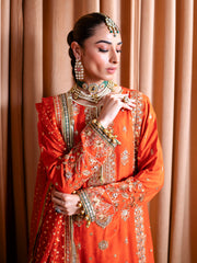 Faiza Faisal Rema Embroidered Raw Silk Unstitched 3Pc Suit - Mehroze