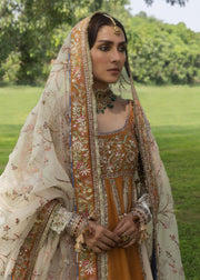 Hussain Rehar Festive Embroidered Korean Raw Silk Unstitched 3Pc Suit - MEHRU