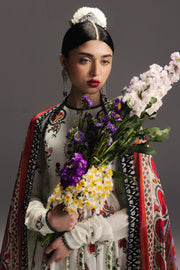 Zara Shahjahan Anarkali Embroidered Lawn Unstitched 3Pc Suit D-10 MEHRUBA