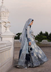 Hussain Rehar Festive Embroidered Organza Unstitched 3Pc Suit - MEHTAB