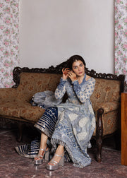 Hussain Rehar Festive Embroidered Organza Unstitched 3Pc Suit - MEHTAB