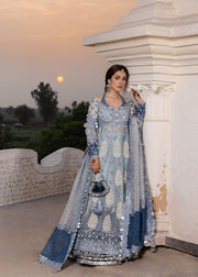 Hussain Rehar Festive Embroidered Organza Unstitched 3Pc Suit - MEHTAB