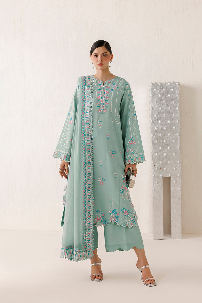 Farasha Veira Embroidered Raw Silk Unstitched 3Pc Suit D-10 Meliora