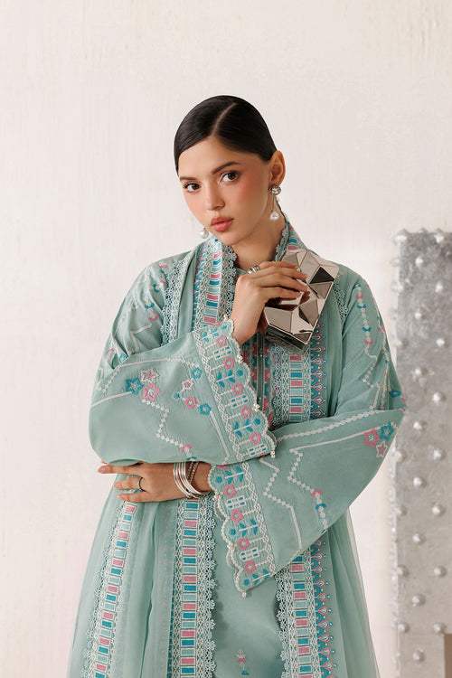 Farasha Veira Embroidered Raw Silk Unstitched 3Pc Suit D-10 Meliora
