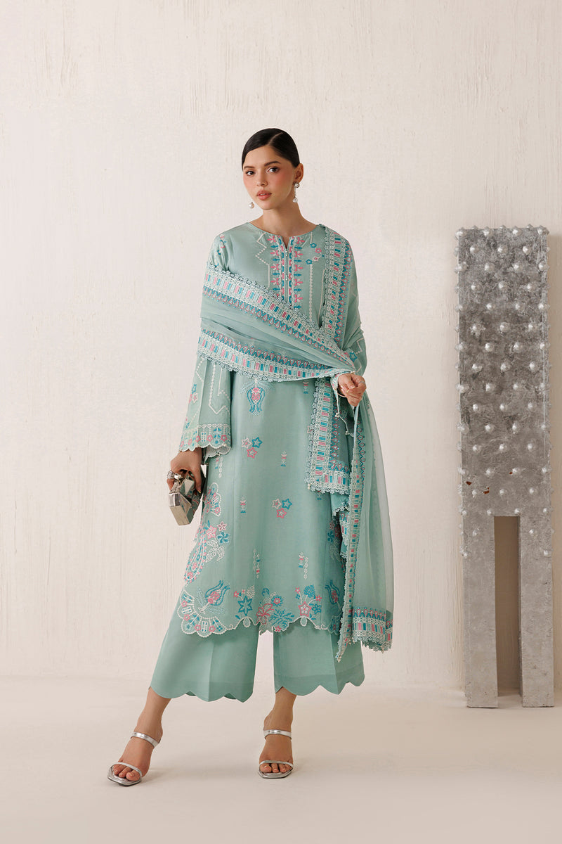 Farasha Veira Embroidered Raw Silk Unstitched 3Pc Suit D-10 Meliora