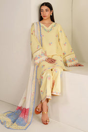 Farasha Summer Weaves Embroidered Lawn Unstitched 3Pc Suit - Mellow Canvas