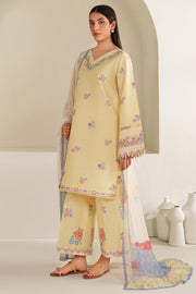 Farasha Summer Weaves Embroidered Lawn Unstitched 3Pc Suit - Mellow Canvas