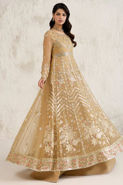 Farasha Embroidered Luxury Chiffon Unstitched 3Pc Suit - Mellow Dream