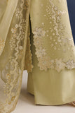 Farasha Luxury Formal Embroidered Chiffon Unstitched 3Pc Suit - Mellow Gold