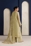 Farasha Luxury Formal Embroidered Chiffon Unstitched 3Pc Suit - Mellow Gold