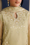 Farasha Luxury Formal Embroidered Chiffon Unstitched 3Pc Suit - Mellow Gold
