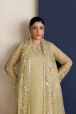 Farasha Luxury Formal Embroidered Chiffon Unstitched 3Pc Suit - Mellow Gold