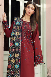 Farasha Embroidered Khaddar Unstitched 3Pc Suit - Melody