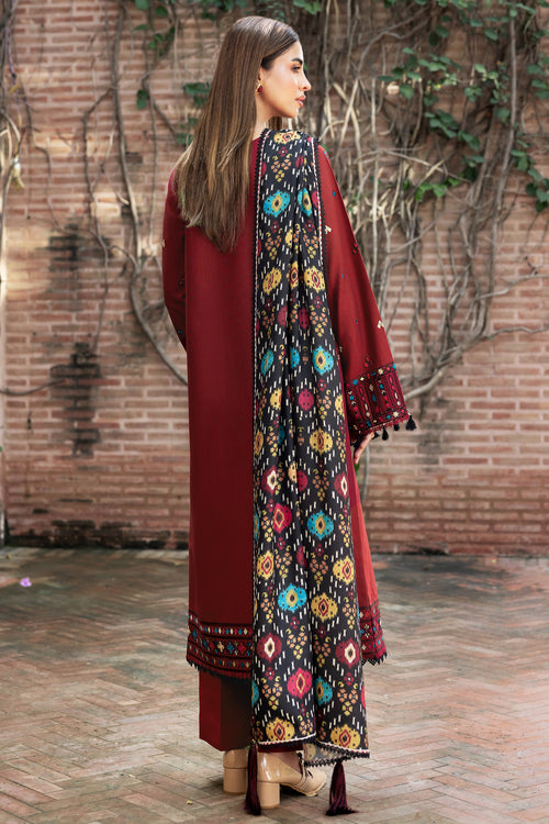 Farasha Embroidered Khaddar Unstitched 3Pc Suit - Melody