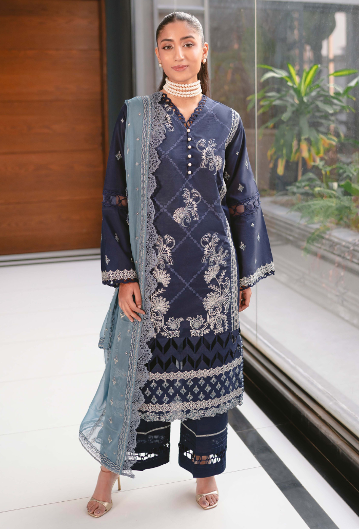 Meraki by Humdum Embroidered Lawn Unstitched 3Pc Suit D-08