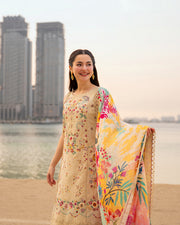 Faiza Saqlain AYA Embroidered Luxury Lawn Unstitched 3Pc Suit - MERJEM