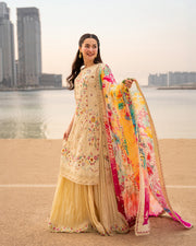 Faiza Saqlain AYA Embroidered Luxury Lawn Unstitched 3Pc Suit - MERJEM