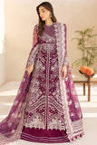 Farasha LU ZELLA Embroidered Net Unstitched 3Pc Suit D-02 MERLOT DUST