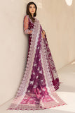 Farasha LU ZELLA Embroidered Net Unstitched 3Pc Suit D-02 MERLOT DUST
