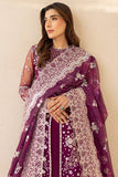Farasha LU ZELLA Embroidered Net Unstitched 3Pc Suit D-02 MERLOT DUST