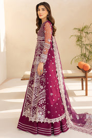 Farasha LU ZELLA Embroidered Net Unstitched 3Pc Suit D-02 MERLOT DUST