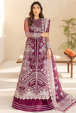 Farasha LU ZELLA Embroidered Net Unstitched 3Pc Suit D-02 MERLOT DUST