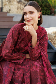 Farasha Summer Essentials Embroidered Lawn Unstitched 3Pc Suit - Merlot Muse