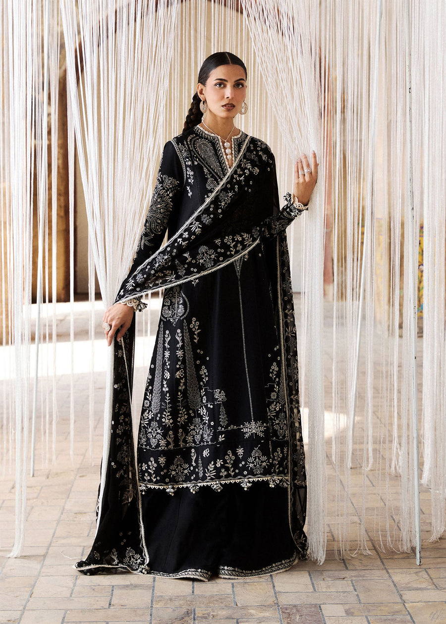 Hussain Rehar ZAN Unstitched Embroidered Lawn 3Pc Suit - Meshki