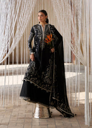 Hussain Rehar ZAN Unstitched Embroidered Lawn 3Pc Suit - Meshki
