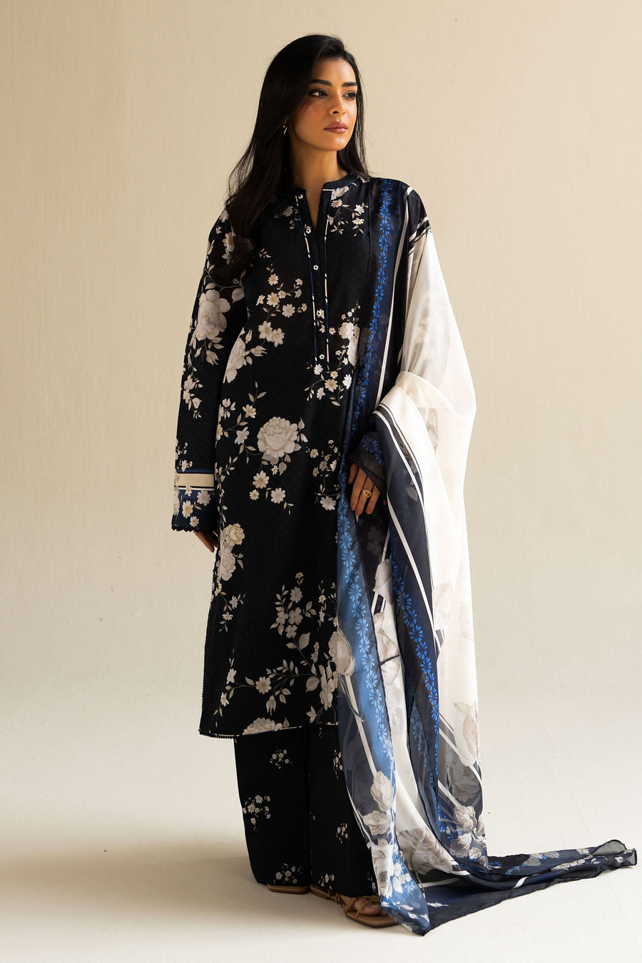 Coco by Zara Shahjahan Prints Unstitched Lawn 3Pc Suit D-05B MIA