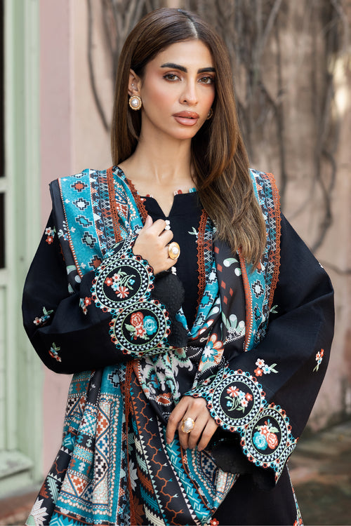 Farasha Embroidered Khaddar Unstitched 3Pc Suit - Midaura