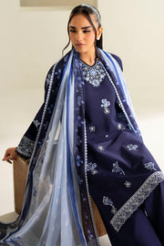 Farasha Summer Weaves Embroidered Lawn Unstitched 3Pc Suit - Midnight Hue