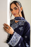 Farasha Summer Weaves Embroidered Lawn Unstitched 3Pc Suit - Midnight Hue