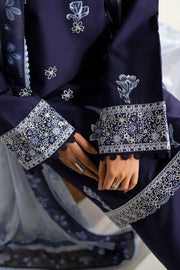 Farasha Summer Weaves Embroidered Lawn Unstitched 3Pc Suit - Midnight Hue