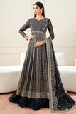 Farasha Essence Embroidered Chiffon Unstitched 3Pc Suit - Midnight Navy