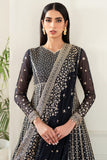 Farasha Essence Embroidered Chiffon Unstitched 3Pc Suit - Midnight Navy