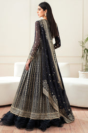 Farasha Essence Embroidered Chiffon Unstitched 3Pc Suit - Midnight Navy
